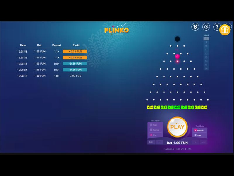 Bônus e benefícios do Plinko