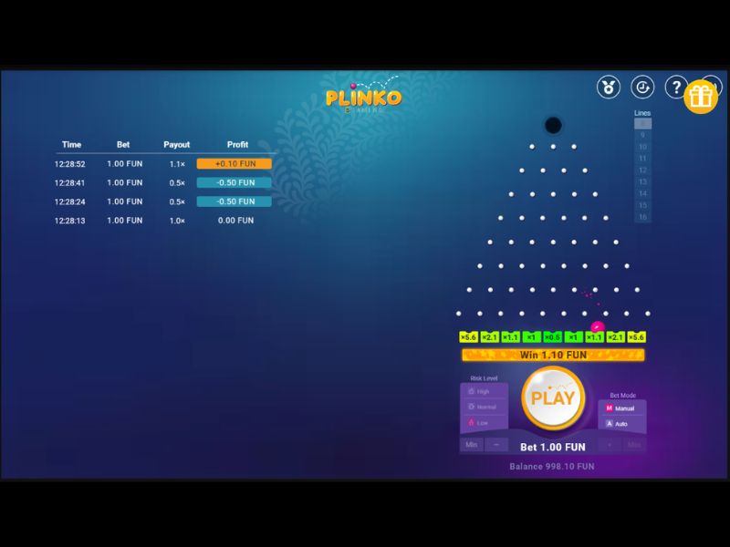 Elementos do Jogo Plinko